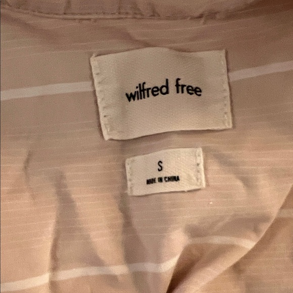 Wilfred Free Light Beige striped relaxed boyfriend Long Sleeve Shirt - Picture 3 of 9